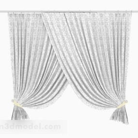 Gray Flowers Home Curtains 3d model