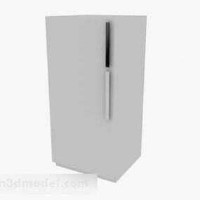 Model 3D szarej zamrażarki z jednymi drzwiami