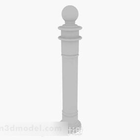 Iron Railing With Wooden Handle 3d model