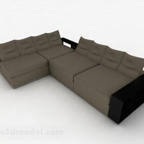 Szaro-zielona sofa wielomiejscowa Model 3D