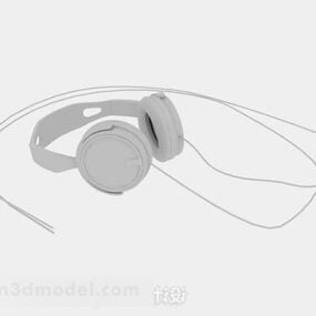 Electronic Gray Headphones 3d model