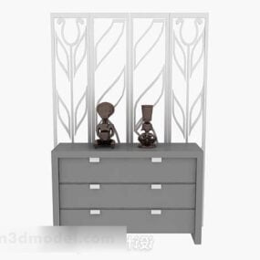 Gray Paint Home Porch Cabinet 3d model