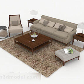 Gray Home Simple Sofa 3d model