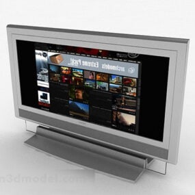 Šedý 3D model domácí televize