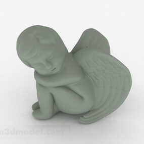 Model 3D europejskiej rzeźby małego anioła