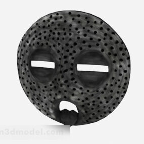 Modelo 3d de ornamento de máscara cinza