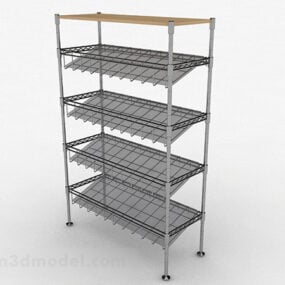 Gray Metal Shoe Rack Furniture 3d model