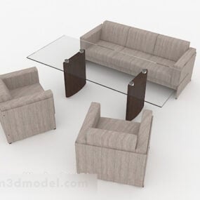 Grå Minimalistisk Business Sofa 3d-modell
