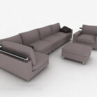 Perabot Sofa Gabungan Minimalis Kelabu
