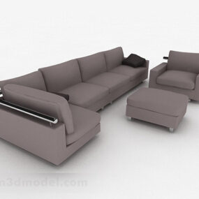 Model 3d Perabot Sofa Minimalis Kelabu