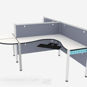 Gray Mdf Minimalist Desk 3d model