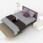 Szare minimalistyczne łóżko podwójne