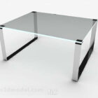 Harmaa minimalistinen lasinen sohvapöytä