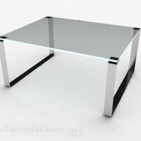 Gray Minimalist Glass Coffee Table 3d model
