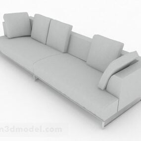Gray Minimalist Multi-seater Sofa Design 3d model