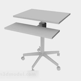 Gray Minimalist Small Desk 3d model