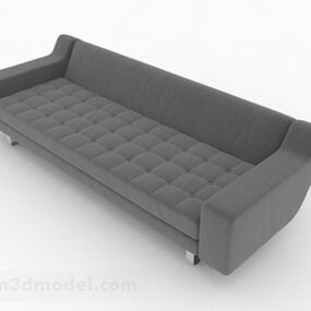 أريكة رمادية متعددة المقاعد موديل 3D