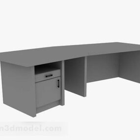 Gri Ofis Masası Mobilyaları 3D model