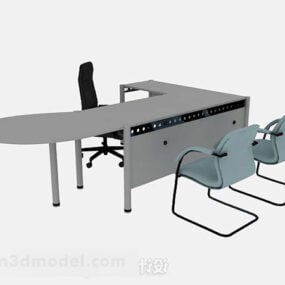 办公桌椅工作套装3d模型