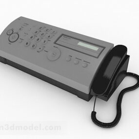 3д модель настольного телефона серого цвета