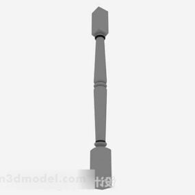 Gray Pillar Decoration 3d model