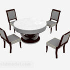 Mesa de jantar redonda com cadeira