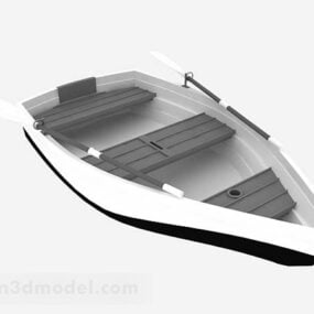 灰色の手漕ぎボート3Dモデル