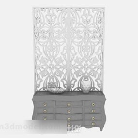 Gray Screen Partition Furniture 3d model