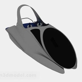 3д модель морского катера серой краски