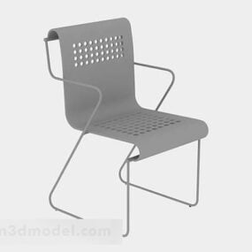3д модель серого простого кресла для отдыха