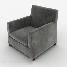 גריי Simple Single Sofa Decor דגם תלת מימד