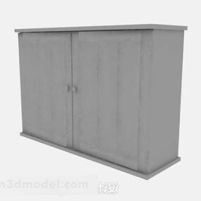 Gray Simple Wardrobe Furniture 3d model