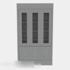 Gray simple wooden bookcase 3d model