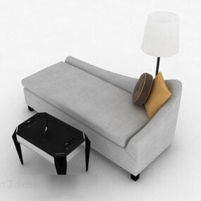 Gray Single Fabric Sofa 3d model