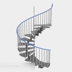 Modelo 3d de escada em espiral de ferro