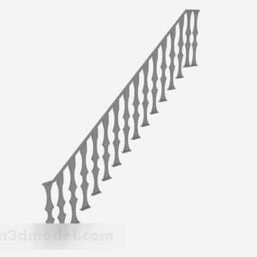 Decoración de barandilla de escalera gris modelo 3d