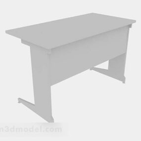灰色学生桌3d模型