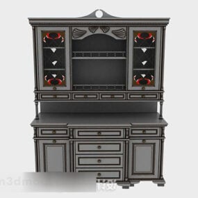Gray Classic Table Cabinet 3d model