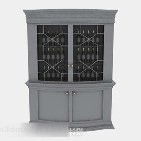 Gray Wine Cabinet 3d model