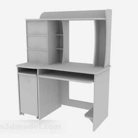 Gray Wooden Desk 3d model