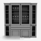 灰色のペンキの木製の飾り戸棚