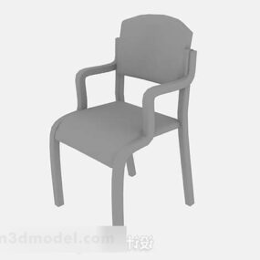 Gray Furniture Wooden Home Chair 3d model