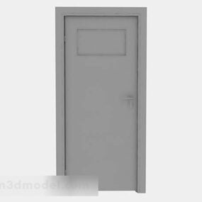 3D model dřevěných domovních dveří v šedé barvě