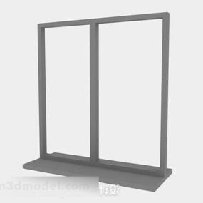 Gray Wooden Window Furniture 3d model