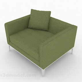 Model 3d Sofa Tunggal Minimalis Kasual Hijau