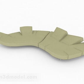 Model 3d Reka Bentuk Hijau Sofa Berbilang kerusi Kreatif