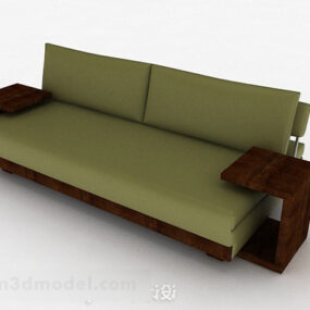 Green Double Sofa 3d model