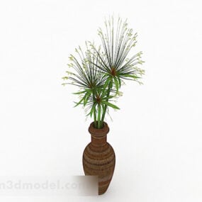Décoration d'intérieur de plante à fleurs vertes modèle 3D