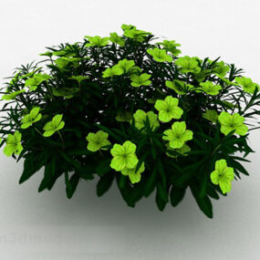 Green Flowers Garden Plant 3d model
