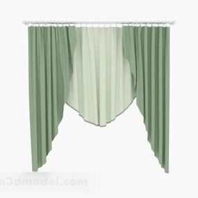 Green Fresh Home Double Curtain 3d model